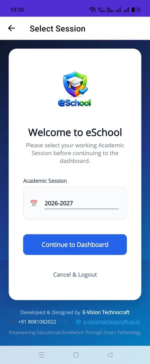 eSchool app screenshot — Secure Login