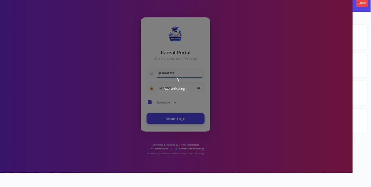 eSchool Parents App — Windows desktop app screenshot